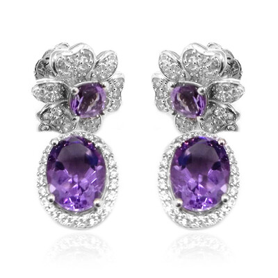 Zilveren oorbellen met amethisten (Dallas Prince Designs)