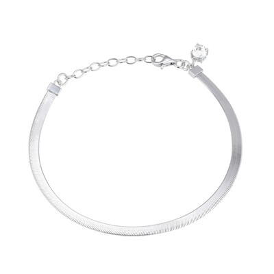 Zilveren armband met een witte topaas