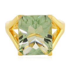 Zilveren ring met een groene amethist