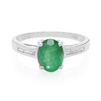Zilveren ring met een Bahia-smaragd