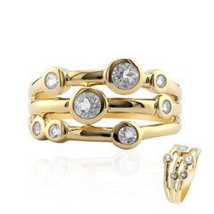 Zilveren ring met witte topaasstenen