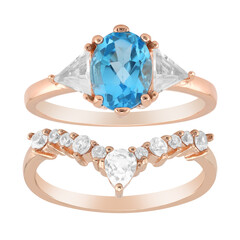 Zilveren ring met een Zwitsers-blauwe topaas