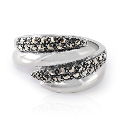 Zilveren ring met marcasieten
