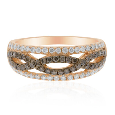 Gouden ring met SI2 Bruine Diamanten (CIRARI)