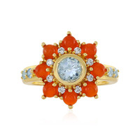 Zilveren ring met een aquamarijn