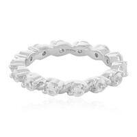 Zilveren ring met witte topaasstenen