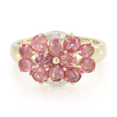 Gouden ring met Onverhitte Padparadscha Saffieren