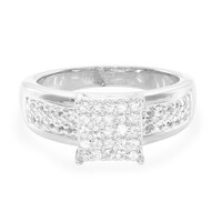 Zilveren ring met witte saffieren