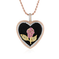 Zilveren halsketting met een zwarte onyx (Gems en Vogue)