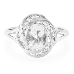 Zilveren ring met een petaliet