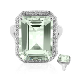 Zilveren ring met een groene amethist