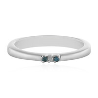 Zilveren ring met een I4 (J) Diamant