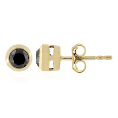 Gouden oorbellen met zwarte diamanten