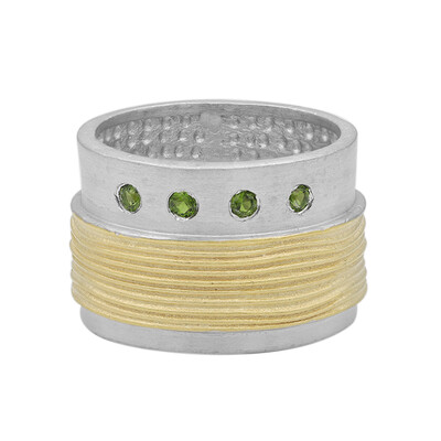 Zilveren ring met Russische diopsiedstenen (MONOSONO COLLECTION)