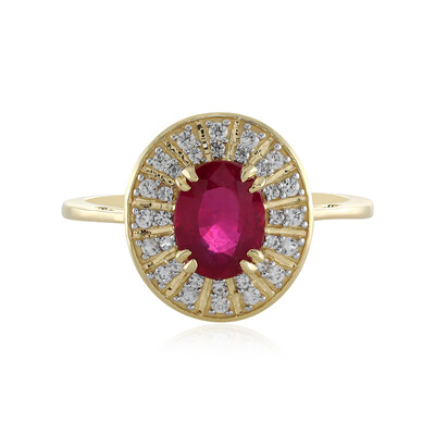 Gouden ring met een robijn (Adela Gold)