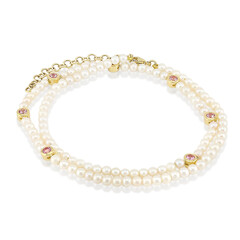 Gouden armband met roze Tulear saffieren (Michelle Albala)