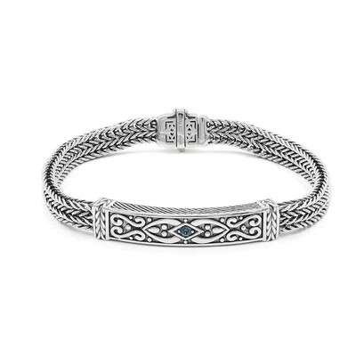 Zilveren armband met een Londen-blauwe topaas (Nan Collection)