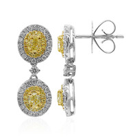 Gouden oorbellen met gele S12 diamanten (CIRARI)