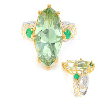 Zilveren ring met een groene amethist (Gems en Vogue)