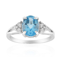 Zilveren ring met een Zwitsers-blauwe topaas