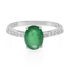 Zilveren ring met een Bahia-smaragd