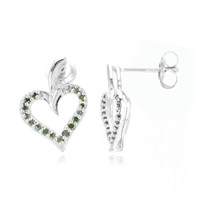 Zilveren oorbellen met Fancy diamanten