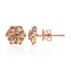 Gouden oorbellen met SI1 Argyle Rose De France Diamanten