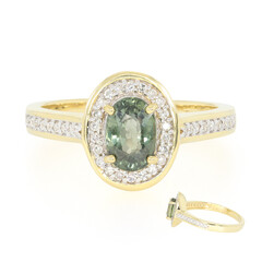 Gouden ring met een Onverhitte saffier (AMAYANI)
