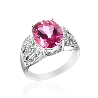 Zilveren ring met een rozetopaas
