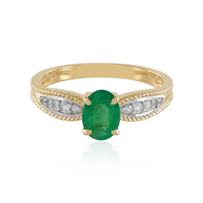 Gouden ring met een Braziliaanse smaragd