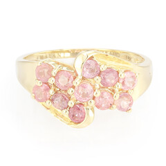 Gouden ring met Onverhitte Padparadscha Saffieren (AMAYANI)