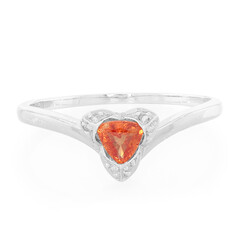 Zilveren ring met een Padparadscha saffier