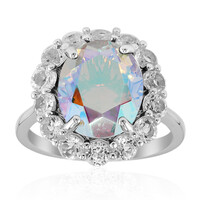 Zilveren ring met een maanlicht kwarts