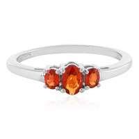 Zilveren ring met een avondrode robijn