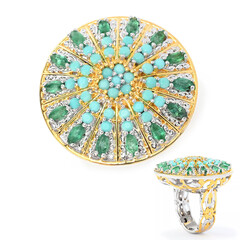 Zilveren ring met Zambia-smaragdstenen (Gems en Vogue)