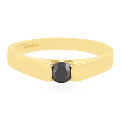 Zilveren ring met een zwarte diamant