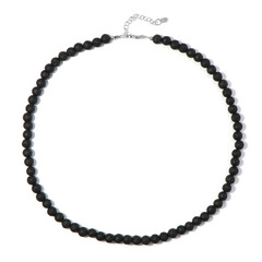 Zilveren halsketting met lava parels