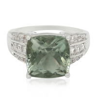 Zilveren ring met een Esperanza Groene Amethist