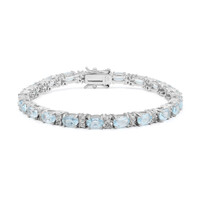 Zilveren armband met hemel-blauwe topaasstenen
