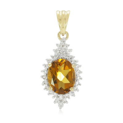 Zilveren hanger met een cognac kwarts