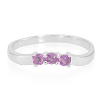 Zilveren ring met Onverhitte Purper Saffieren