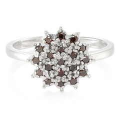 Zilveren ring met Fancy diamanten