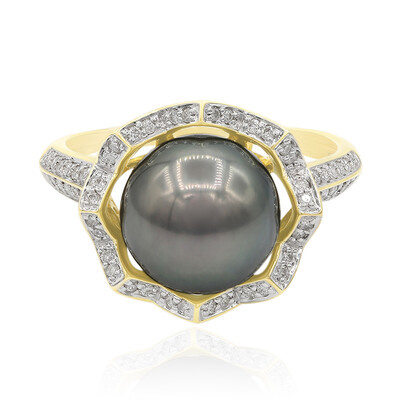 Gouden ring met een Tahiti parel (TPC)
