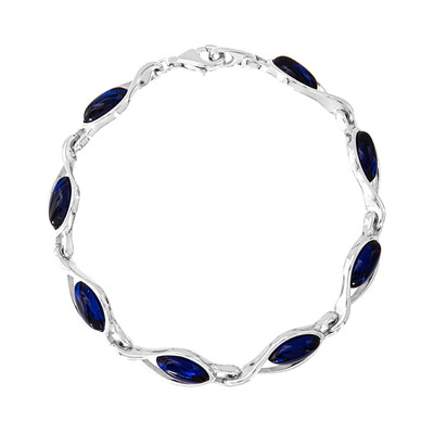 Zilveren armband met Blauwe Colombiaanse Barnstenen (dagen)