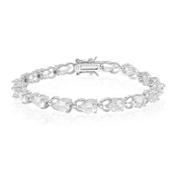 Zilveren armband met witte topaasstenen