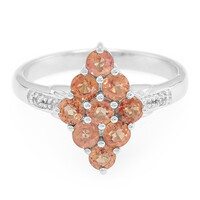 Zilveren ring met avondrode robijn