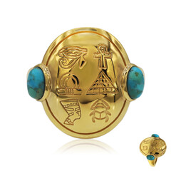 Zilveren ring met turkooisstenen