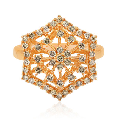 Gouden ring met SI1 Argyle Rose De France Diamanten (Annette)