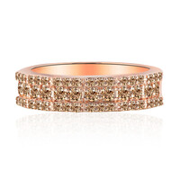 Gouden ring met SI1 Argyle Rose De France Diamanten