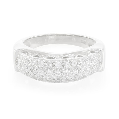 Zilveren ring met witte saffieren
